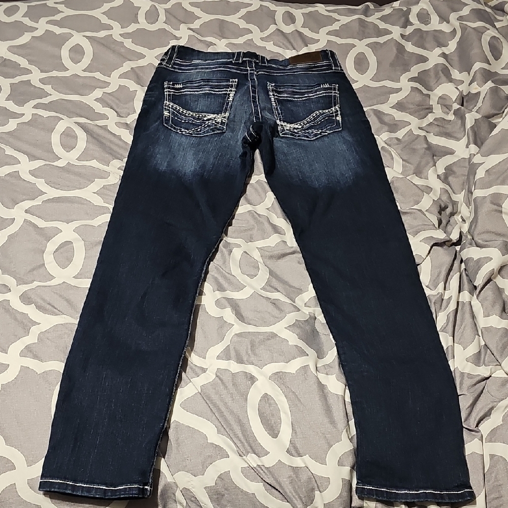 BKE Dark Blue Straight Leg Jeans